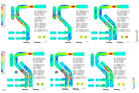 Optimisation of a gas pipeline by 3D-CFD: Mixed gas pipeline variations