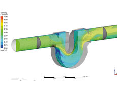 Strömungssimulation Tunnelentwässerung: Modell A – Geschwindigkeitsverteilung
